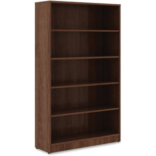 Lorell Laminate Bookcase - 0.8" Shelf, 36" x 12"60" - 5 Shelve(s) - 4 Adjustable Shelf(ves) - Square Edge - Material: Thermofused Laminate (TFL) - Finish: Walnut