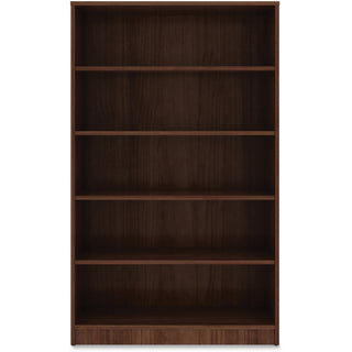 Lorell Laminate Bookcase - 0.8" Shelf, 36" x 12"60" - 5 Shelve(s) - 4 Adjustable Shelf(ves) - Square Edge - Material: Thermofused Laminate (TFL) - Finish: Walnut