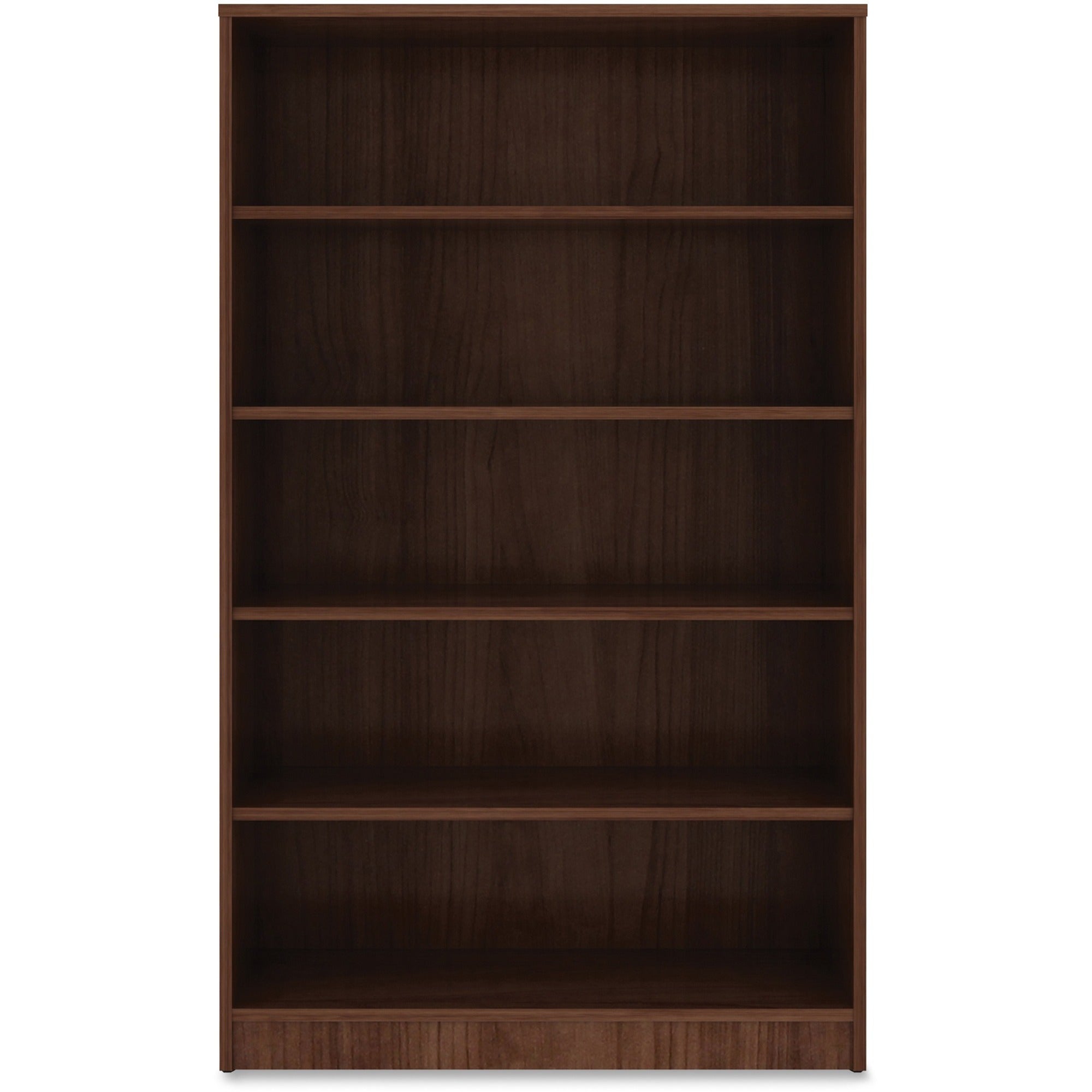 lorell-laminate-bookcase-08-shelf-36-x-1260-5-shelves-4-adjustable-shelfves-square-edge-material-thermofused-laminate-tfl-finish-walnut_llr99789 - 1