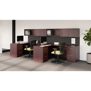 Lorell Laminate Bookcase - 6 Shelf(ves) - 72" Height x 36" Width x 12" Depth - Sturdy, Adjustable Feet, Adjustable Shelf - Thermofused Laminate (TFL) - Mahogany - Laminate - 1 Each