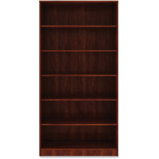 Lorell Laminate Bookcase - 6 Shelf(ves) - 73" Height x 36" Width x 12" Depth - Sturdy, Adjustable Feet, Adjustable Shelf - Thermofused Laminate (TFL) - Cherry - Laminate - 1 Each