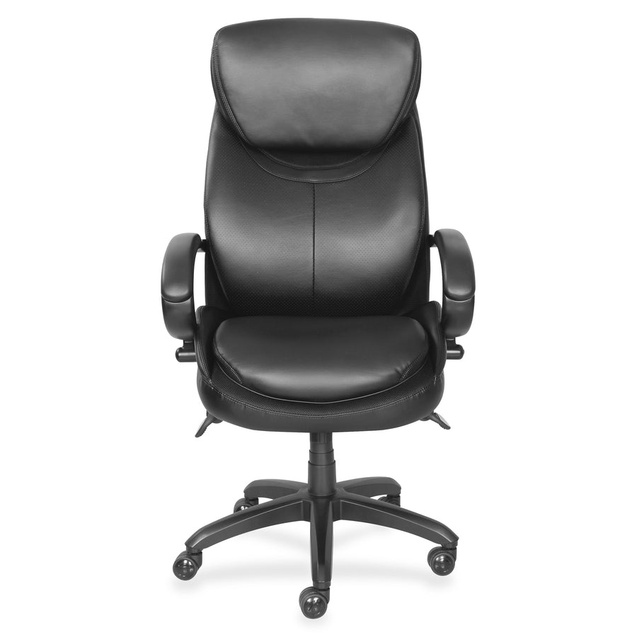 La-Z-Boy Chair - Black Faux Leather Seat - Black Faux Leather Back - High Back - Black - Armrest - 1 Each