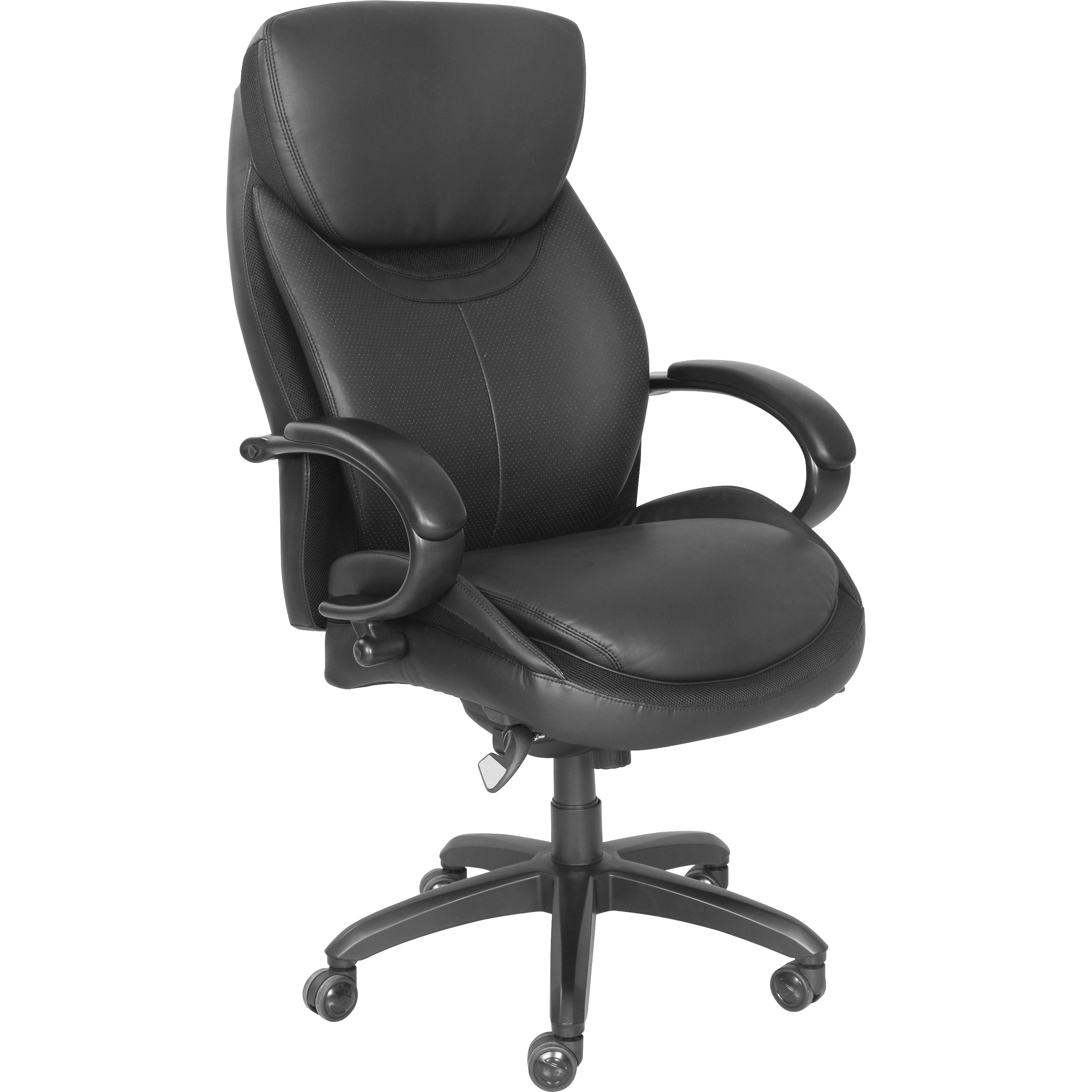 la-z-boy-chair-black-faux-leather-seat-black-faux-leather-back-high-back-black-armrest-1-each_lzb48081 - 1