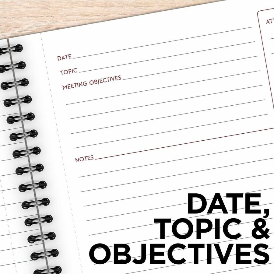 Mead Limited Meeting Notebook - 80 Pages - Wire Bound - Both Side Ruling Surface - Ruled - 7 1/4" x 9 1/2" - Black Cover - Perforated, Dual Sided - Recycled - 1 Each