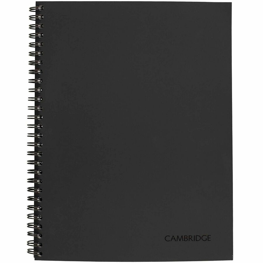 Mead Limited Meeting Notebook - 80 Pages - Wire Bound - Both Side Ruling Surface - Ruled - 7 1/4" x 9 1/2" - Black Cover - Perforated, Dual Sided - Recycled - 1 Each