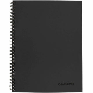 Mead Limited Meeting Notebook - 80 Pages - Wire Bound - Both Side Ruling Surface - Ruled - 7 1/4" x 9 1/2" - Black Cover - Perforated, Dual Sided - Recycled - 1 Each