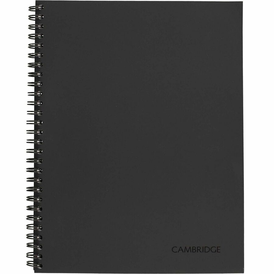 Mead Limited Meeting Notebook - 80 Pages - Wire Bound - Both Side Ruling Surface - Ruled - 7 1/4" x 9 1/2" - Black Cover - Perforated, Dual Sided - Recycled - 1 Each