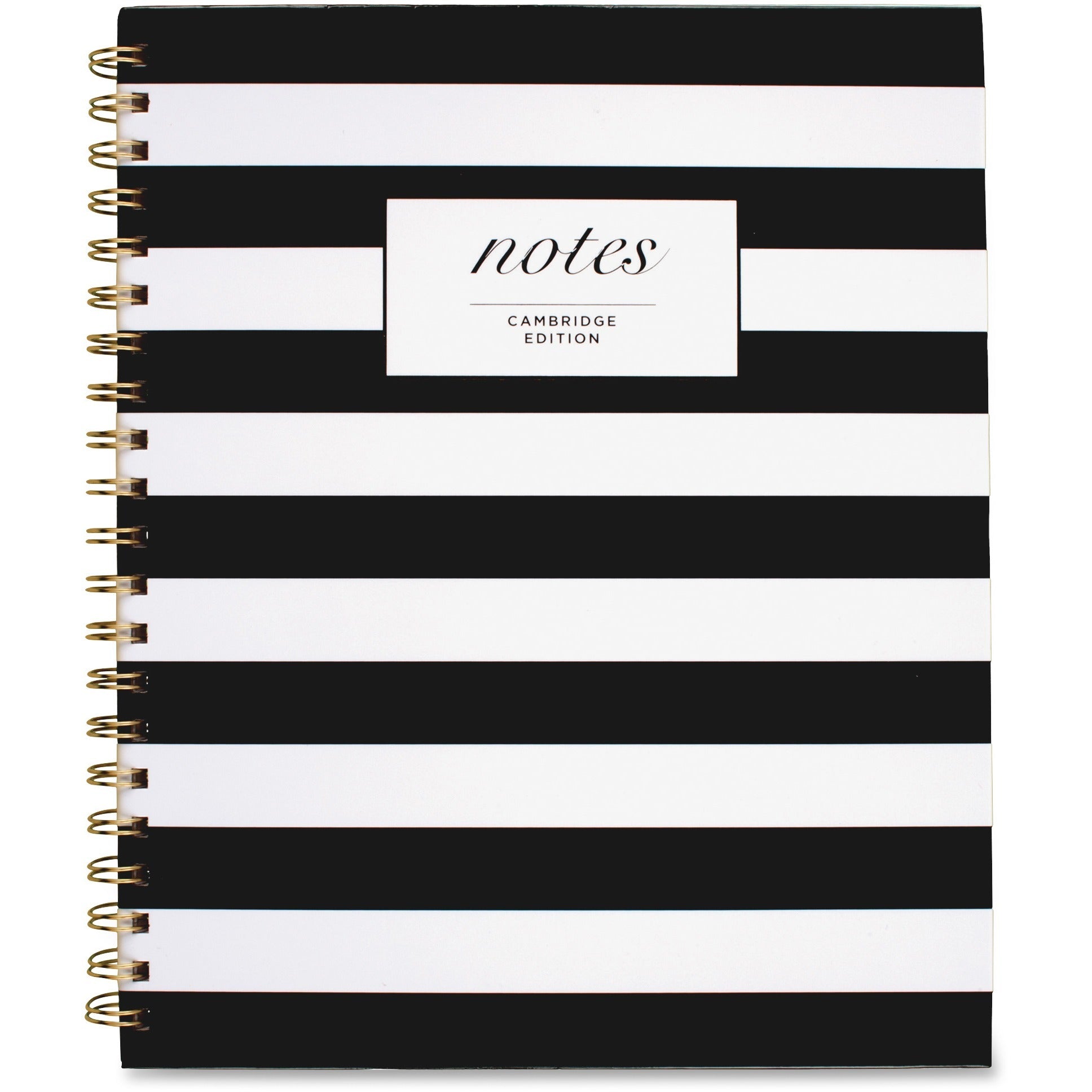 cambridge-hardcover-wirebound-notebook-160-pages-twin-wirebound-both-side-ruling-surface-ruled-11-x-8-7-8-black-&-white-stripe-cover-hard-cover-dual-sided-1-each_mea59010 - 2