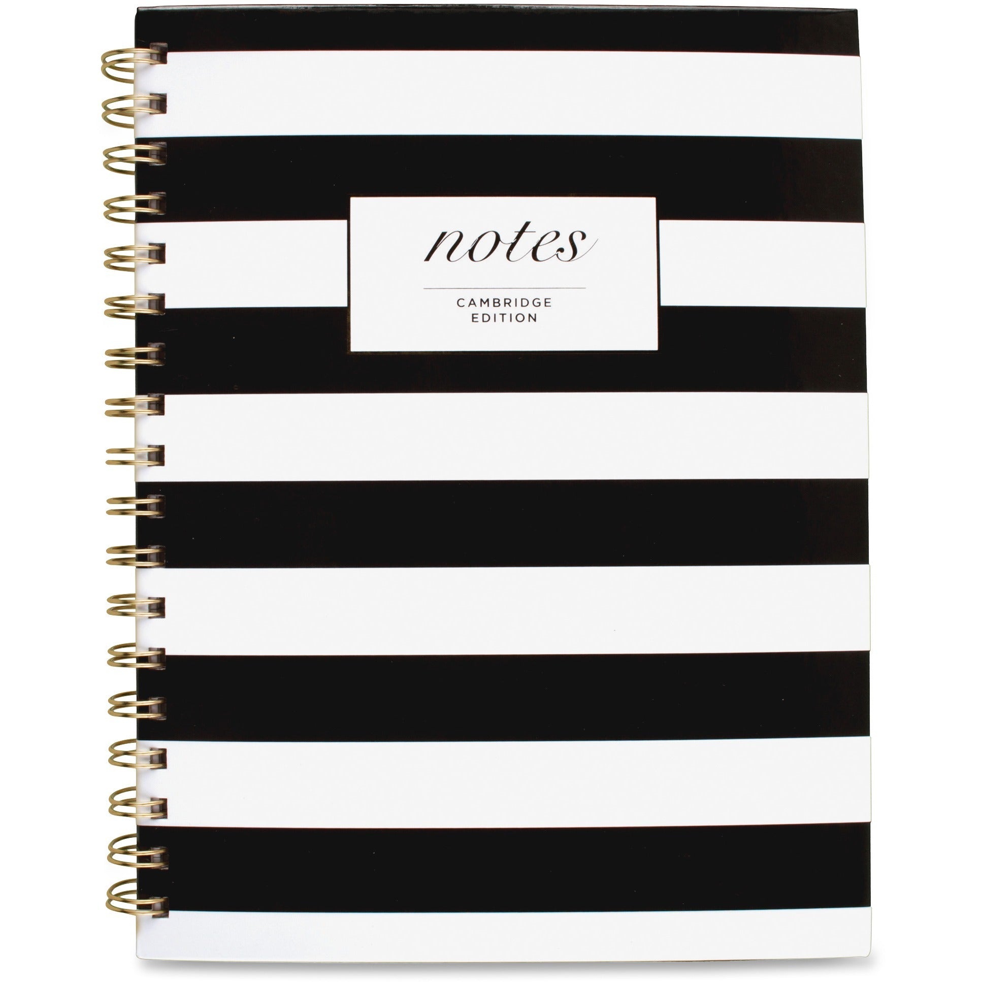 Black and White Striped Hardcover Notebook, 1-Subject, Wide/Legal Rule, Black/White Stripes Cover, (80) 9.5 x 7.25 Sheets - 2