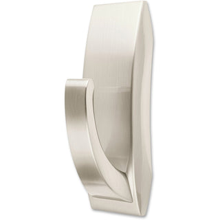 Command Large Modern Reflections Hook - 5 lb (2.27 kg) Capacity - for Painted Surface, Wood, Tile - Metal - Brushed Nickel - 1 / Pack