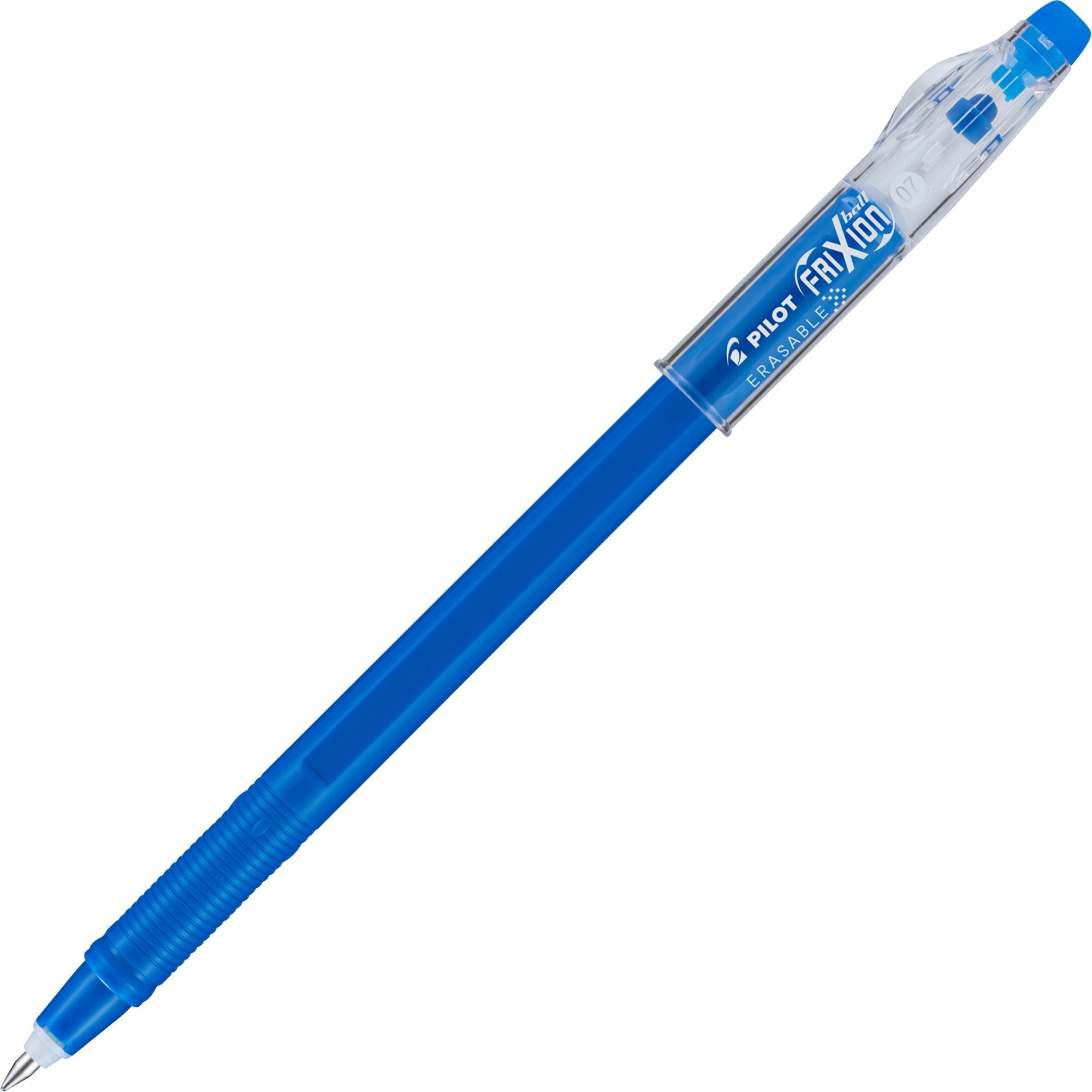 FriXion ColorSticks Erasable Gel Pen, Clipless Stick, Fine 0.7 mm, Blue Ink, Blue Barrel, Dozen