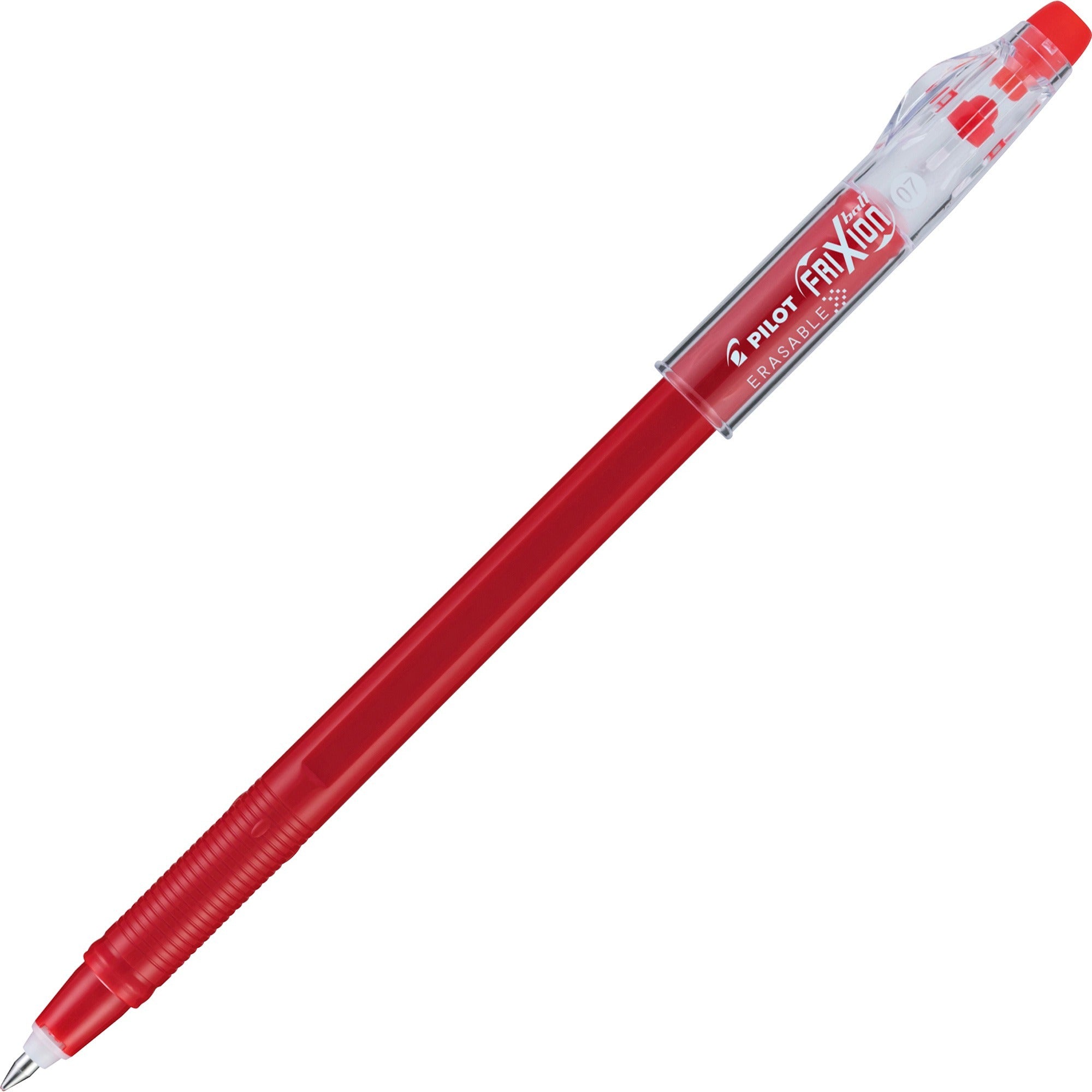 FriXion ColorSticks Erasable Gel Pen, Clipless Stick, Fine 0.7 mm, Red Ink, Red Barrel, Dozen