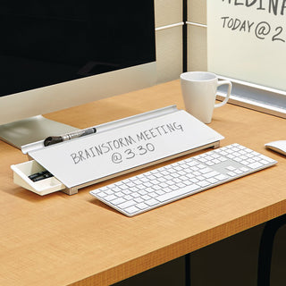 Glass Dry Erase Desktop Computer Pad, 18 x 6, White Surface