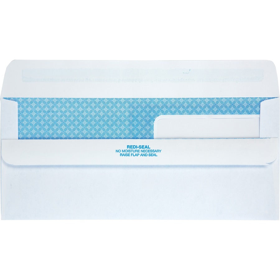 Double Window Redi-Seal Security-Tinted Envelope, #9, Commercial Flap, Redi-Seal Adhesive Closure, 3.88 x 8.88, White, 250/CT