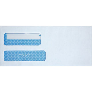 Double Window Redi-Seal Security-Tinted Envelope, #9, Commercial Flap, Redi-Seal Adhesive Closure, 3.88 x 8.88, White, 250/CT