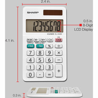 sharp-el-244wb-8-digit-professional-pocket-calculator-extra-large-display-durable-plastic-key-dual-power-3-key-memory-automatic-power-down-8-digits-lcd-white-1-each_shrel244wb - 4