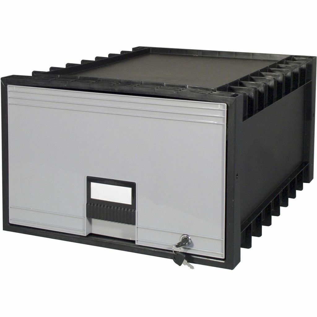 Storex Archive Storage Box - External Dimensions: 18.3" Length x 11.5" Width x 24.4" Height - Heavy Duty - Stackable - Black, Gray - For Storage - Recycled - 1 Each