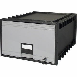 Storex Archive Storage Box - External Dimensions: 18.3" Length x 11.5" Width x 24.4" Height - Heavy Duty - Stackable - Black, Gray - For Storage - Recycled - 1 Each