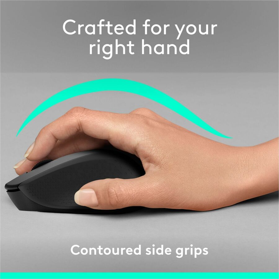 M330 Silent Plus Mouse, 2.4 GHz Frequency/33 ft Wireless Range, Right Hand Use, Black