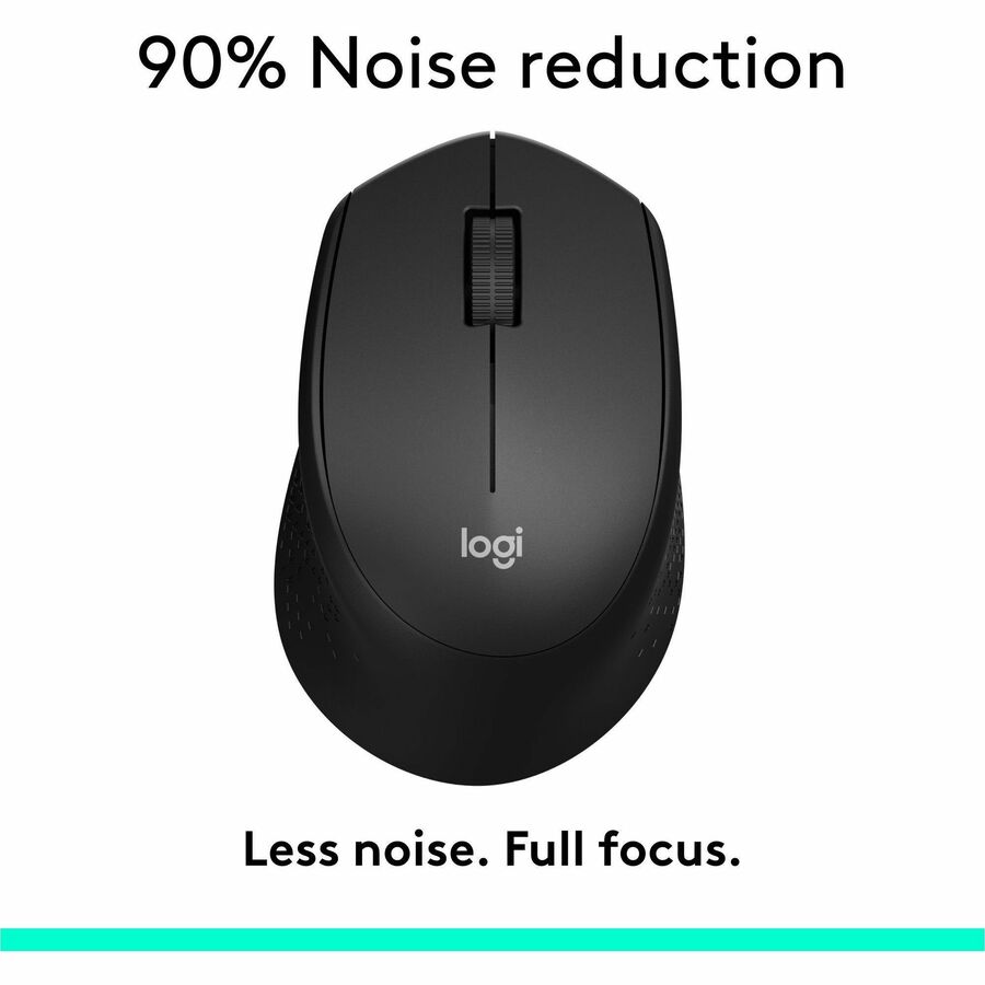 M330 Silent Plus Mouse, 2.4 GHz Frequency/33 ft Wireless Range, Right Hand Use, Black
