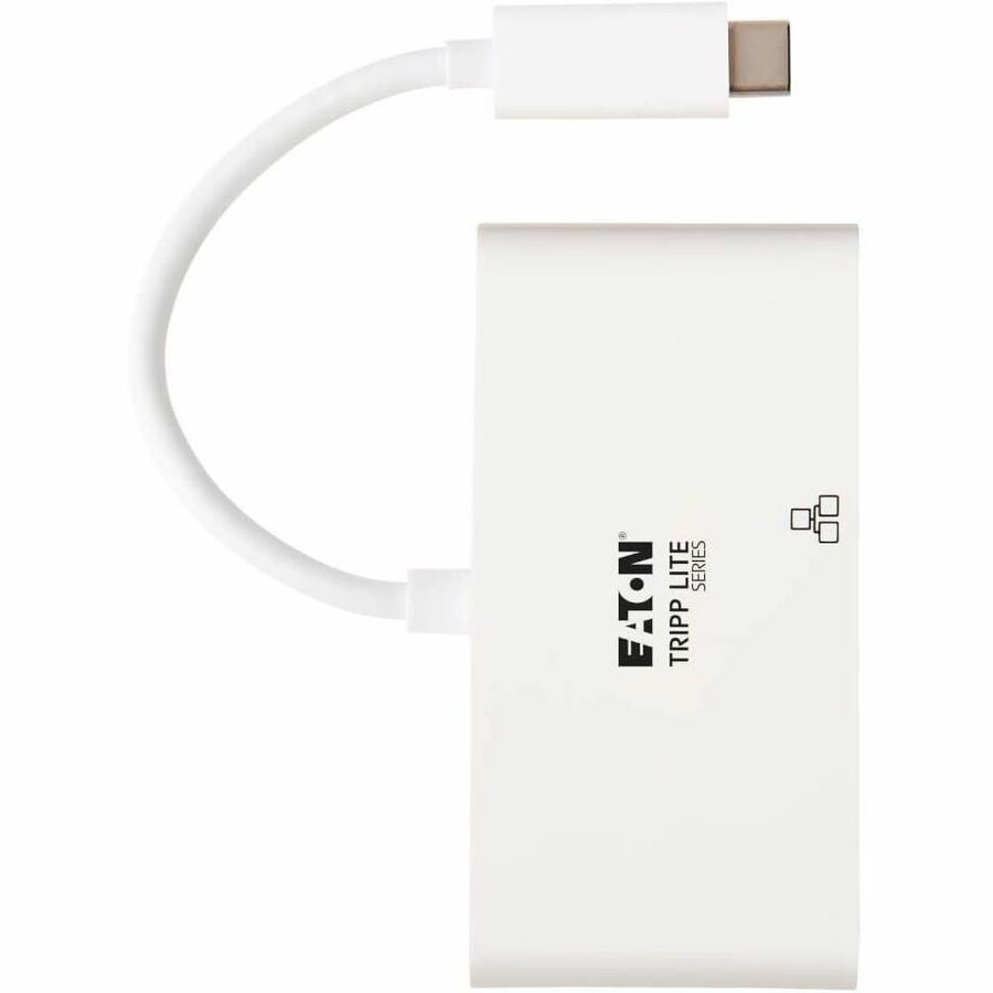4K Dock with Charging and Ethernet, USB C/4K HDMI/USB A/PD Charging, White