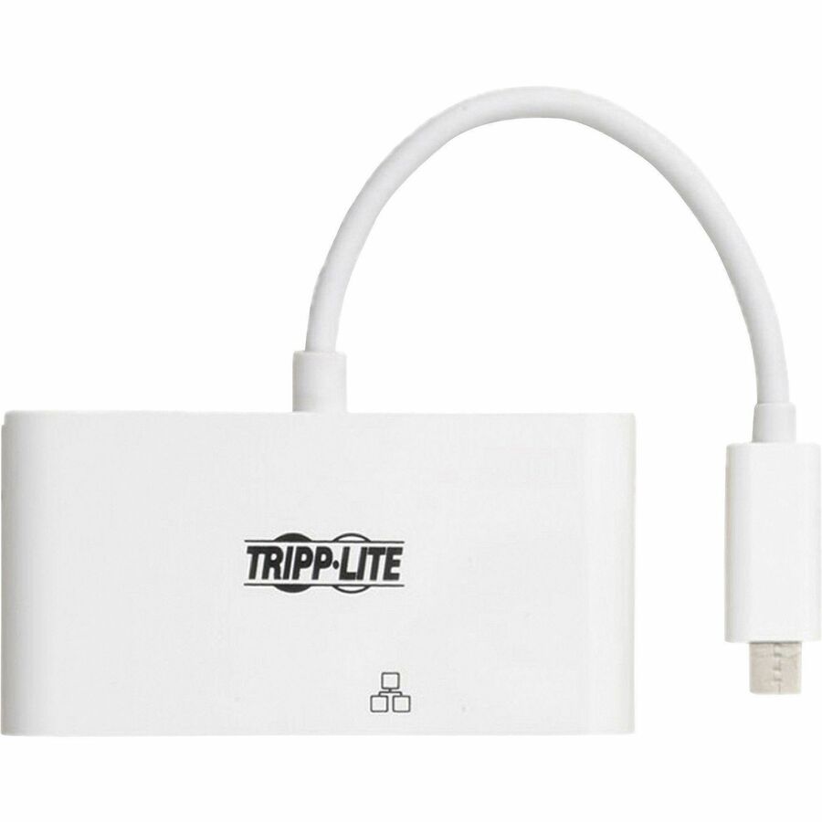 4K Dock with Charging and Ethernet, USB C/4K HDMI/USB A/PD Charging, White