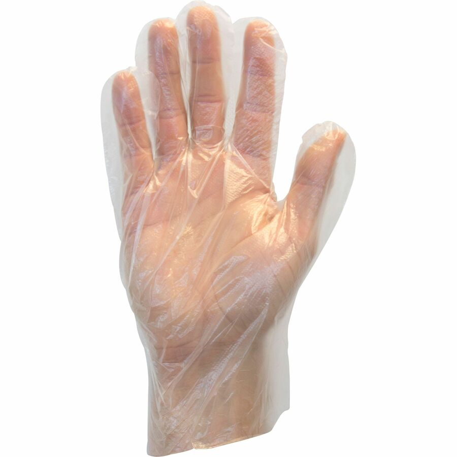safety-zone-clear-powder-free-polyethylene-gloves-large-size-clear-die-cut-heat-sealed-edge-embossed-grip-latex-free-silicone-free-recyclable-for-food-100-pack-1175-glove-length_szngdpelg - 2