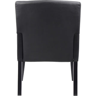 Boss Box Arm Guest Chair - Vinyl Seat - Four-legged Base - Black - 1 Each