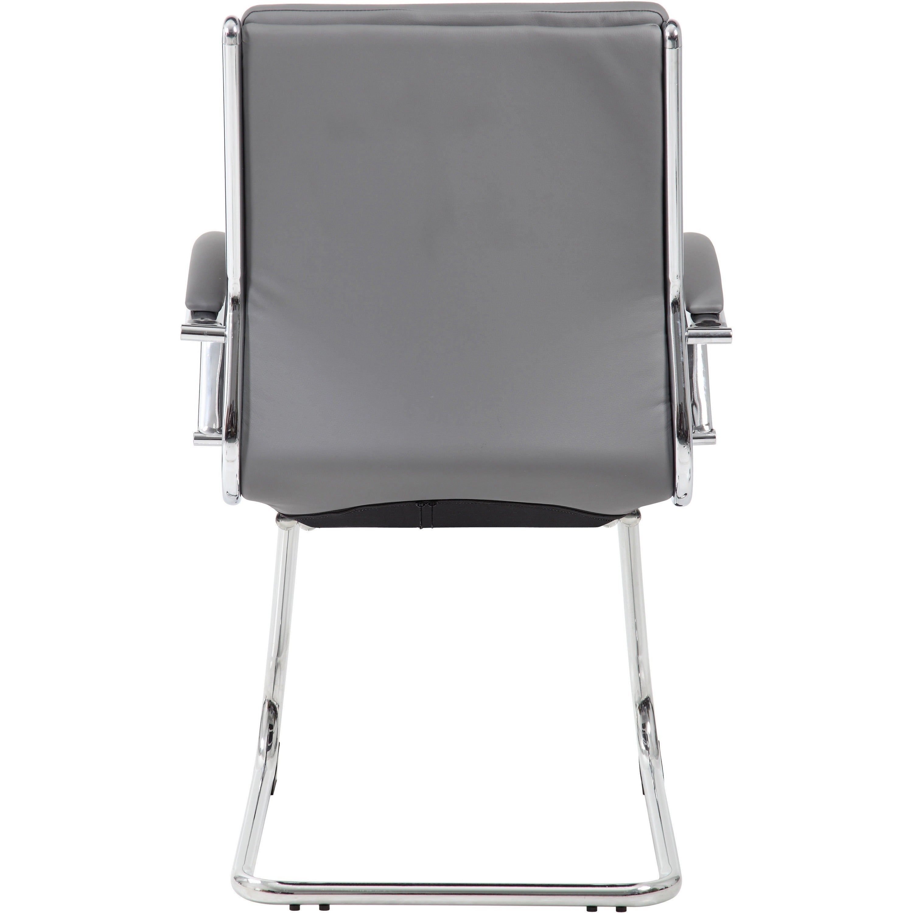 Boss B9479 CaressoftPlus Guest Executive Chair - Gray Vinyl Seat - Gray Back - High Back - Cantilever Base - 1 Each - 4