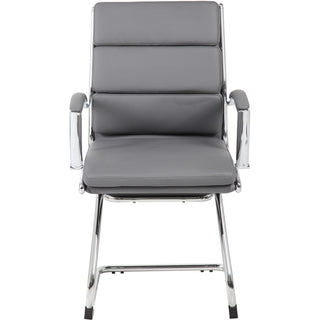 Boss B9479 CaressoftPlus Guest Executive Chair - Gray Vinyl Seat - Gray Back - High Back - Cantilever Base - 1 Each