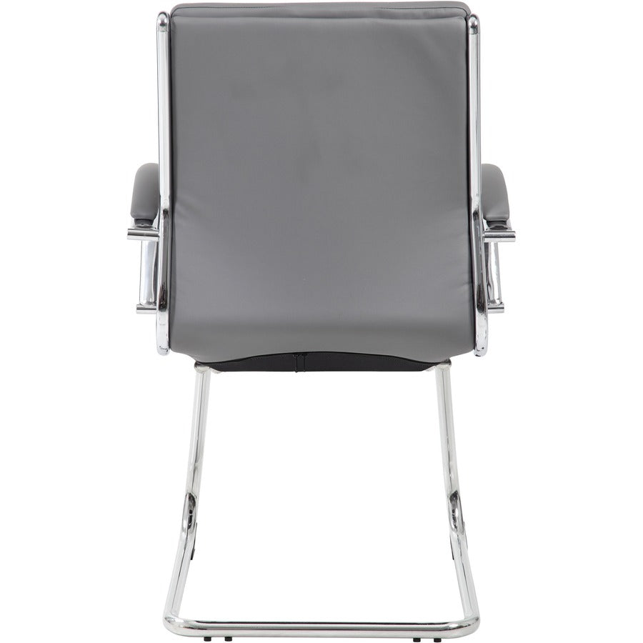 Boss B9479 CaressoftPlus Guest Executive Chair - Gray Vinyl Seat - Gray Back - High Back - Cantilever Base - 1 Each