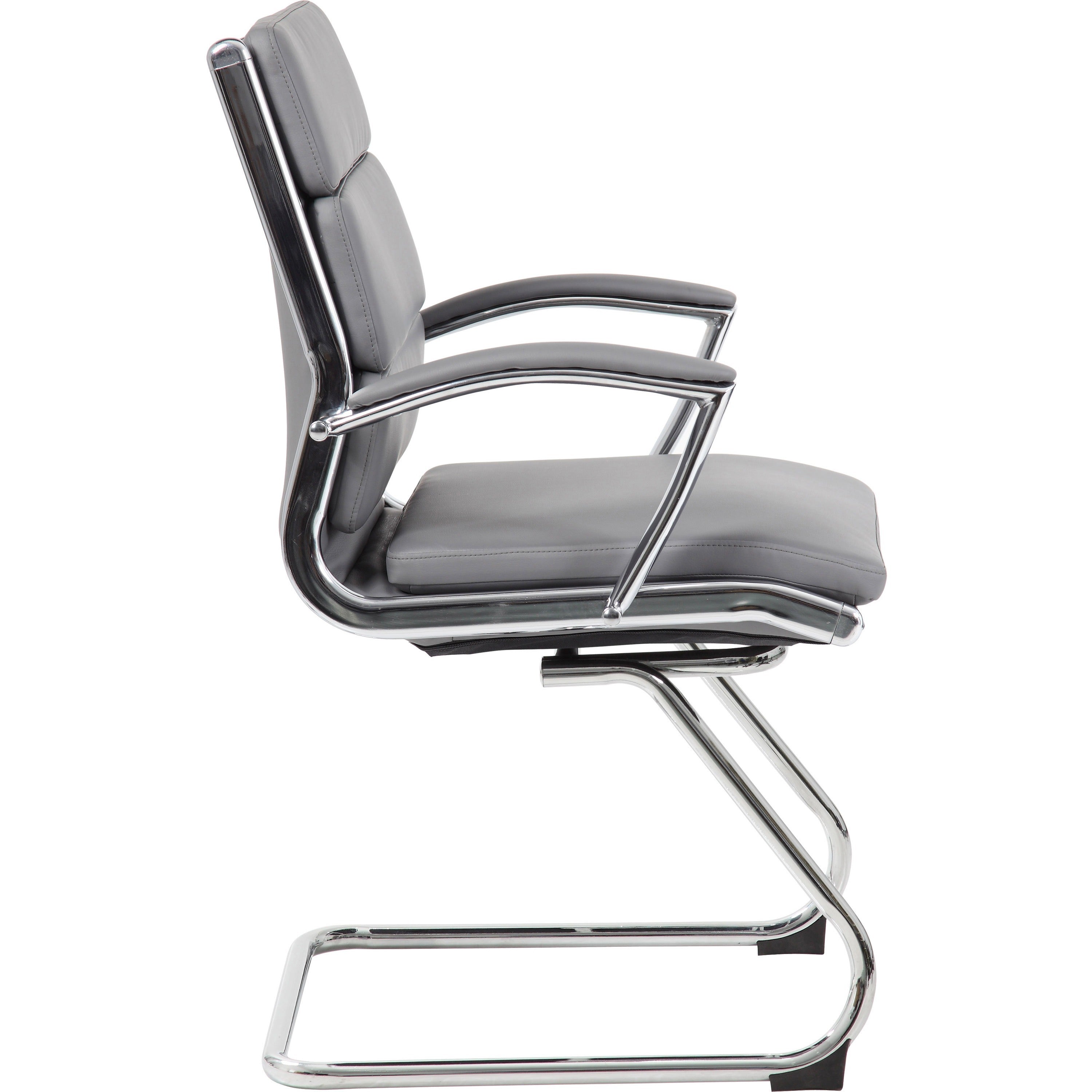 Boss B9479 CaressoftPlus Guest Executive Chair - Gray Vinyl Seat - Gray Back - High Back - Cantilever Base - 1 Each - 5