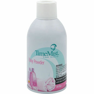 TimeMist Metered 30-Day Baby Powder Scent Refill - Spray - 6000 ft - 5.3 fl oz (0.2 quart) - Baby Powder - 30 Day - 12 / Carton - Long Lasting, Odor Neutralizer