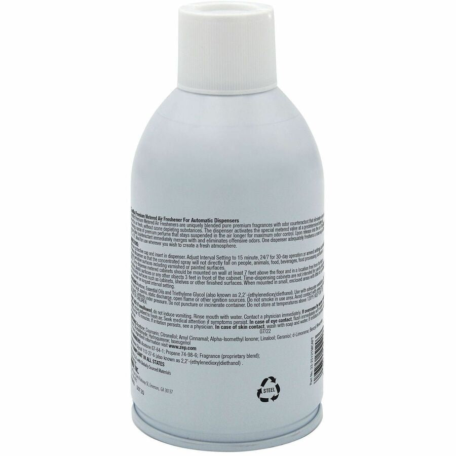 TimeMist Metered 30-Day Baby Powder Scent Refill - Spray - 6000 ft - 5.3 fl oz (0.2 quart) - Baby Powder - 30 Day - 12 / Carton - Long Lasting, Odor Neutralizer