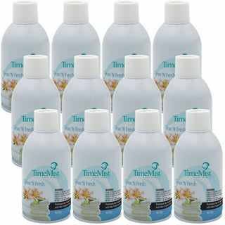 TimeMist Metered 30-Day Clean/Fresh Scent Refill - Spray - 6000 ft - 6.6 fl oz (0.2 quart) - Fresh-N-Clean - 30 Day - 12 / Carton - Long Lasting, Odor Neutralizer