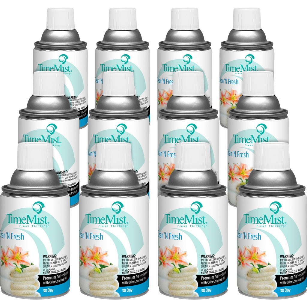 timemist-metered-30-day-clean-fresh-scent-refill-spray-6000-ft-66-fl-oz-02-quart-fresh-n-clean-30-day-12-carton-long-lasting-odor-neutralizer_tms1042771ct - 1