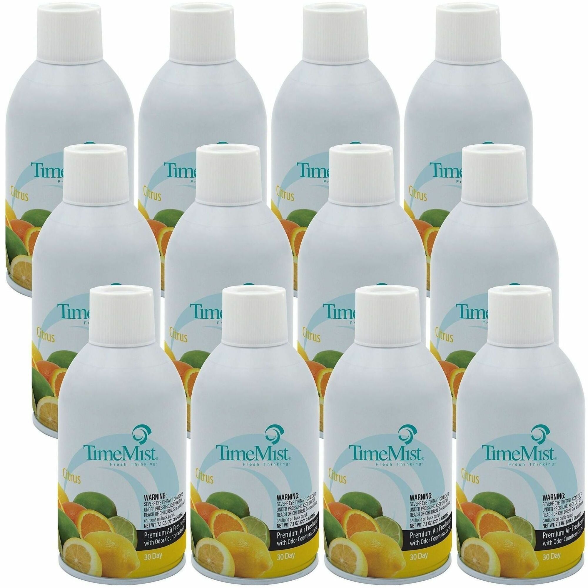 TimeMist Metered 30-Day Citrus Scent Refill - Spray - 6000 ft - 6.6 fl oz (0.2 quart) - Citrus - 30 Day - 12 / Carton - Long Lasting, Odor Neutralizer