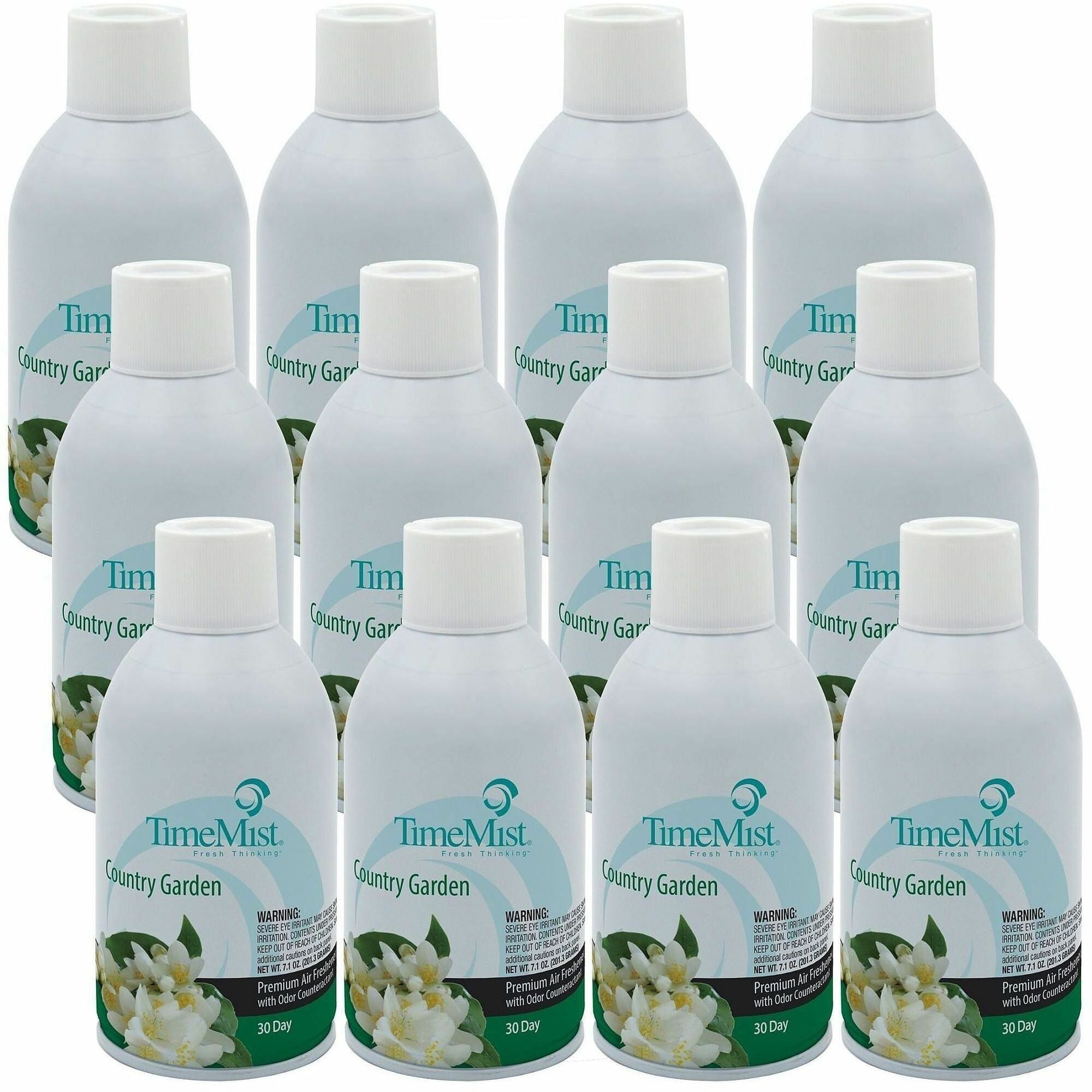 TimeMist Metered 30-Day Country Garden Scent Refill - Spray - 6000 ft - 6.6 fl oz (0.2 quart) - Country Garden - 30 Day - 12 / Carton - Long Lasting, Odor Neutralizer