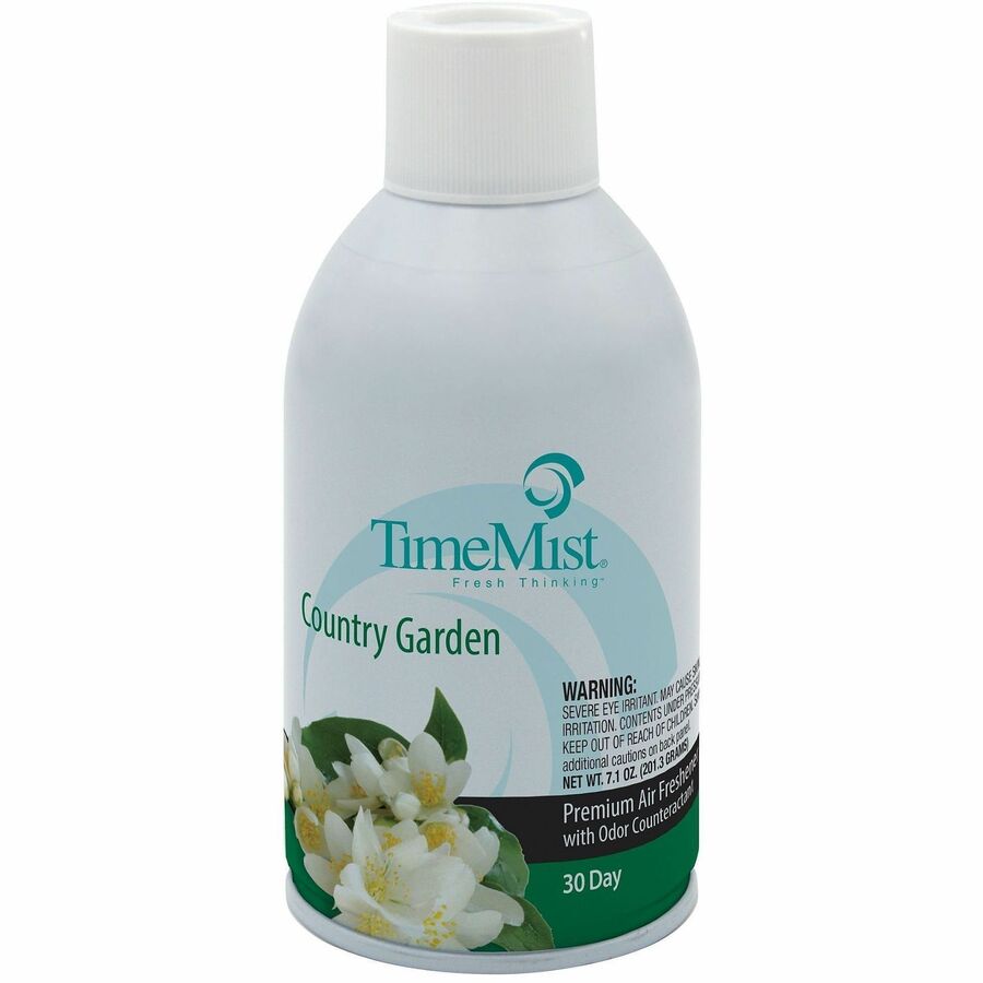 TimeMist Metered 30-Day Country Garden Scent Refill - Spray - 6000 ft - 6.6 fl oz (0.2 quart) - Country Garden - 30 Day - 12 / Carton - Long Lasting, Odor Neutralizer