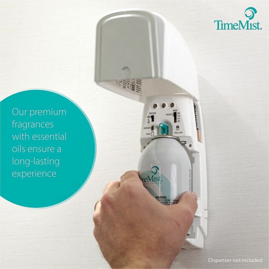 TimeMist Metered 30-Day Mango Scent Refill - Spray - 6000 ft - 6.6 fl oz (0.2 quart) - Mango - 30 Day - 12 / Carton - Long Lasting, Odor Neutralizer