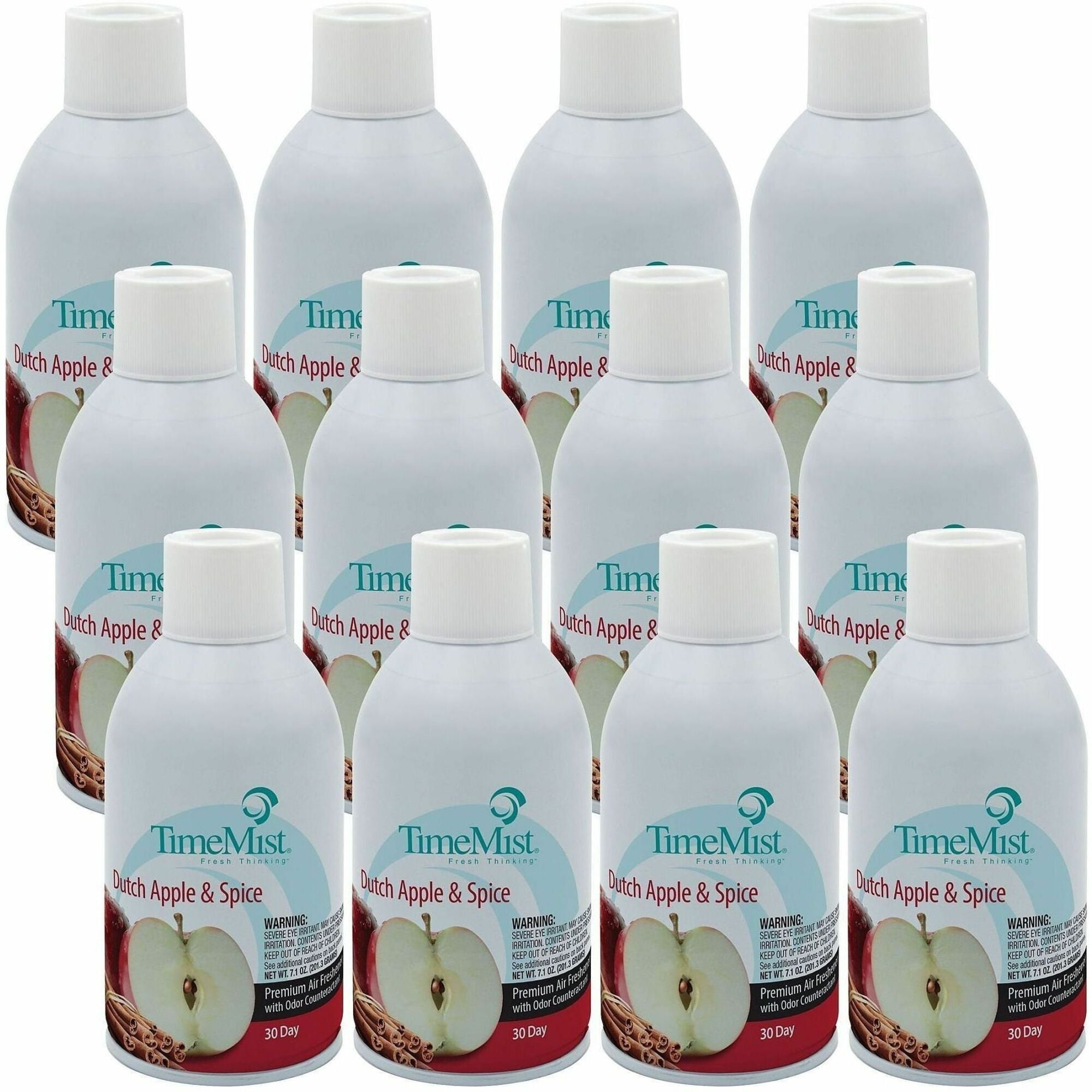 TimeMist Metered 30-Day Dutch Apple/Spice Scent Refill - Spray - 6000 ft - 6.6 fl oz (0.2 quart) - Dutch Apple & Spice - 30 Day - 12 / Carton - Long Lasting, Odor Neutralizer