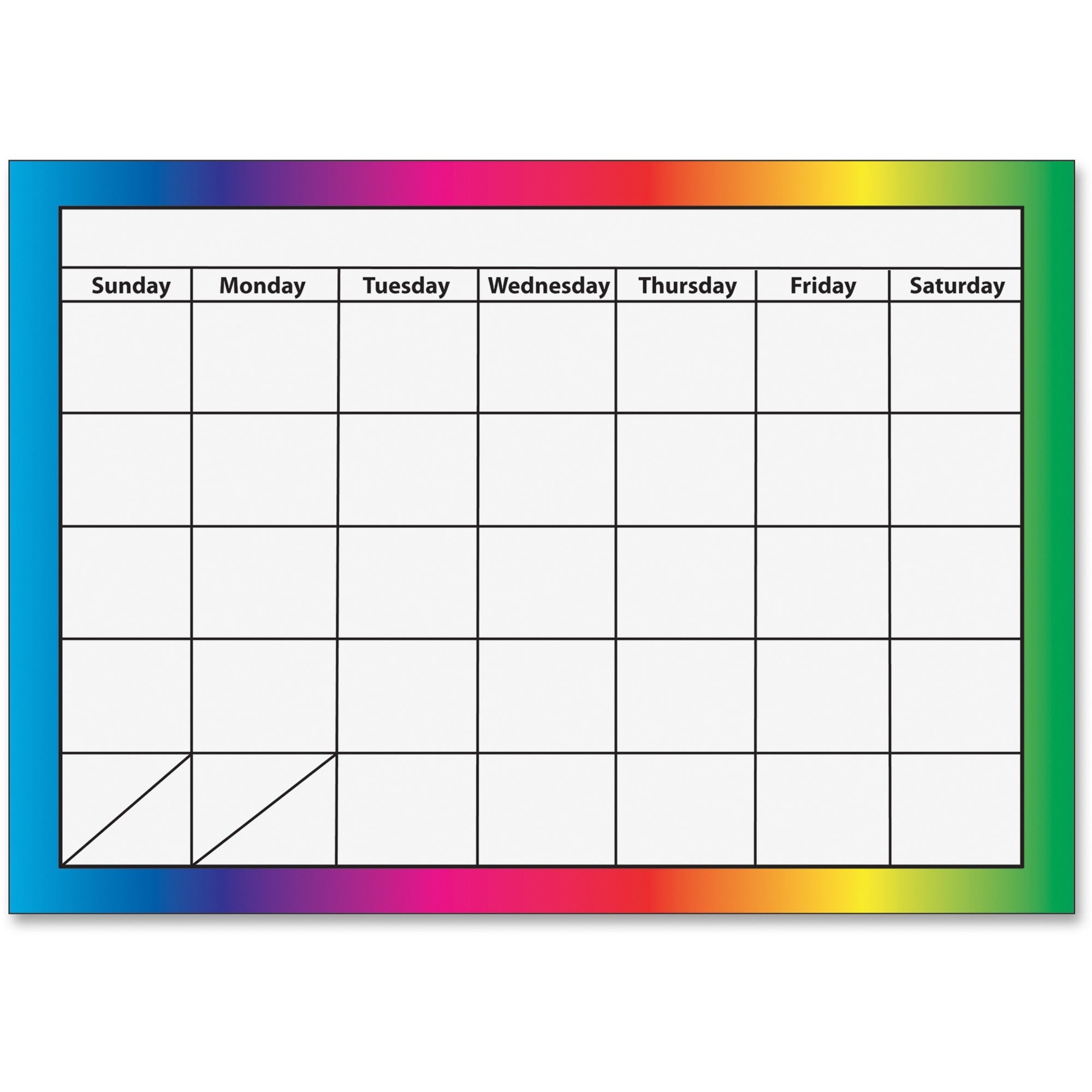 Ashley 1-month Dry Erase Magnetic Calendar - Academic - Monthly - 8 1/2" x 11" Sheet Size - Multicolor - Write on/Wipe off, Dry Erase Surface, Magnetic - 1 Each