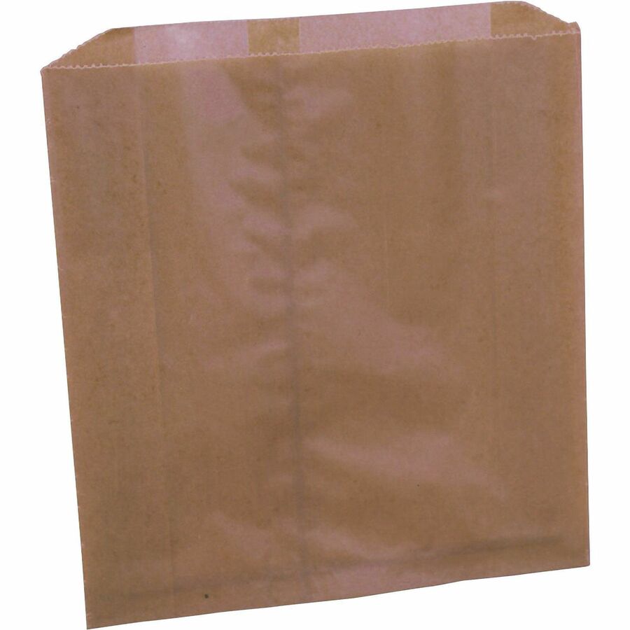Waxed Sanitary Napkin Disposal Liners, 9.25 x 0.3 x 10.45, Brown, 250/Carton