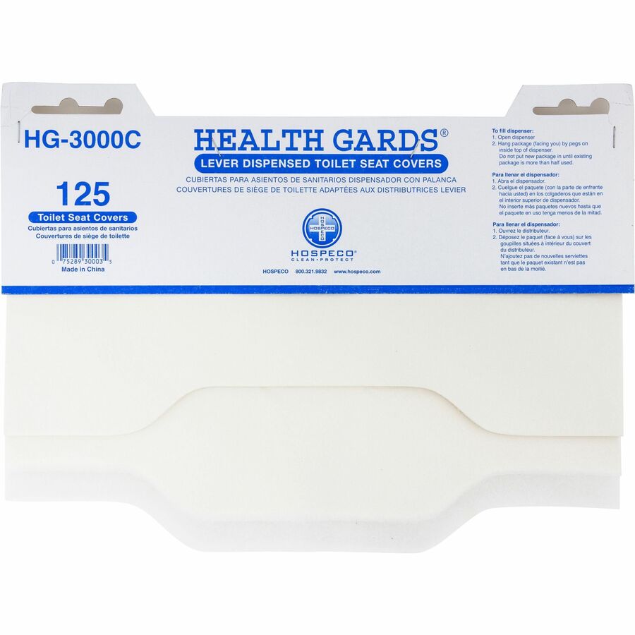 Impact Lever Dispensed Seat Covers - Quarter-fold - 125 / Pack - 24 / Carton - Paper - White
