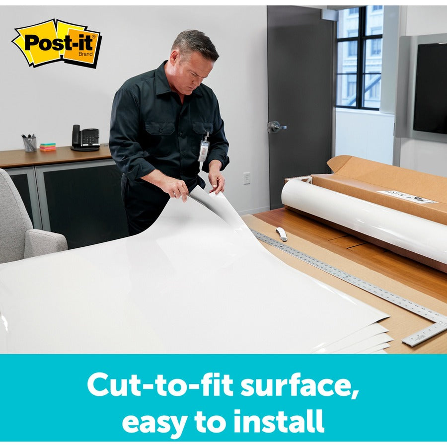 Dry Erase Surface, 50 ft x 4 ft, White Surface