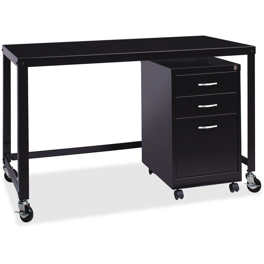 Lorell SOHO Personal Mobile Desk - For - Table TopRectangle Top x 48" Table Top Width x 23" Table Top Depth - 29.50" Height - Assembly Required - Black - 1 Each