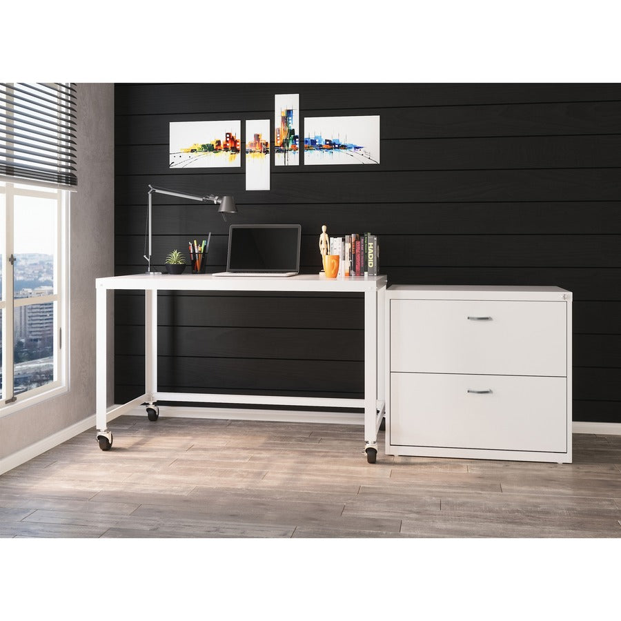 Lorell SOHO Personal Mobile Desk - For - Table TopRectangle Top x 48" Table Top Width x 23" Table Top Depth - 29.50" Height - Assembly Required - White - 1 Each