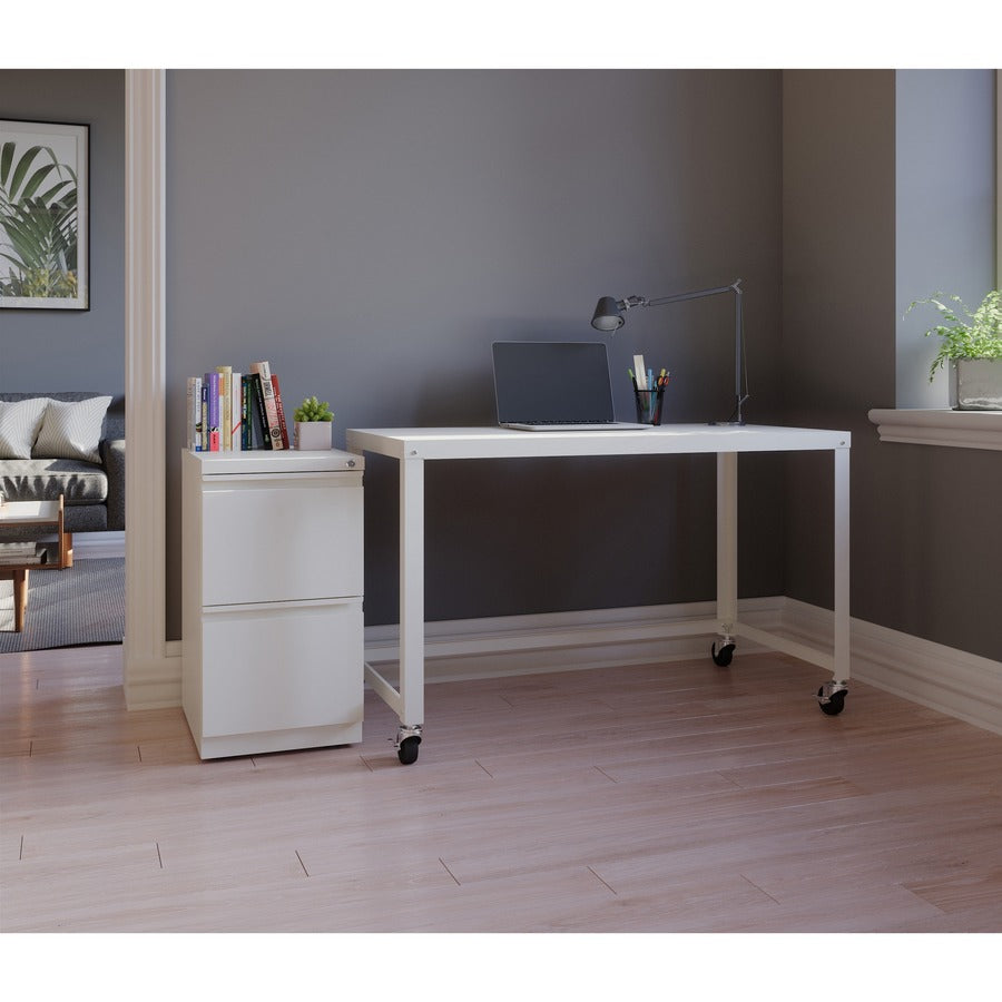 Lorell SOHO Personal Mobile Desk - For - Table TopRectangle Top x 48" Table Top Width x 23" Table Top Depth - 29.50" Height - Assembly Required - White - 1 Each