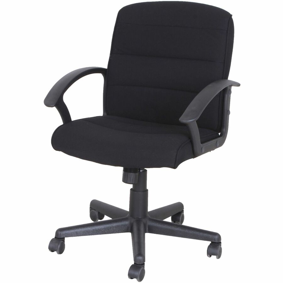 Lorell SOHO Upholstered Task Chair - Black Fabric Seat - Black Fabric Back - 1 Each