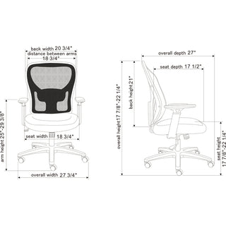 Lorell Mid-back Task Chair - Black Fabric Seat - Black Mesh Back - Mid Back - 1 Each